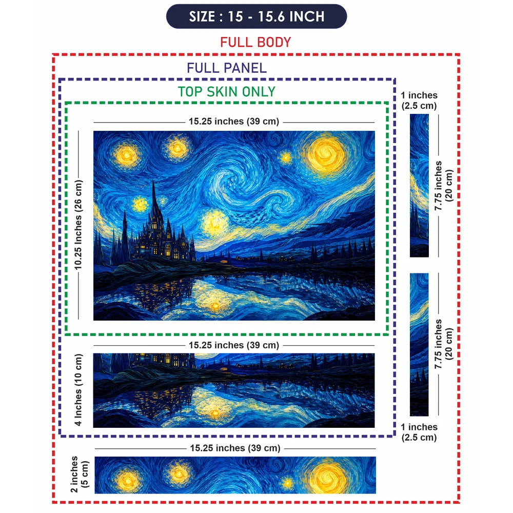 Castle Lake Starry Swirls Laptop Skin - View 8