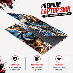 Celestial Shiva Portrait with Cosmic Halo Laptop Skin - View 3