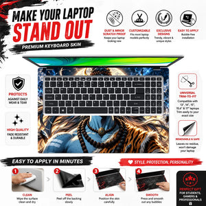 Celestial Shiva Portrait with Cosmic Halo Laptop Skin - View 5