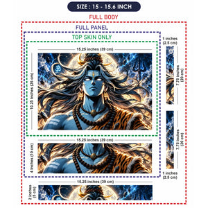 Celestial Shiva Portrait with Cosmic Halo Laptop Skin - View 8