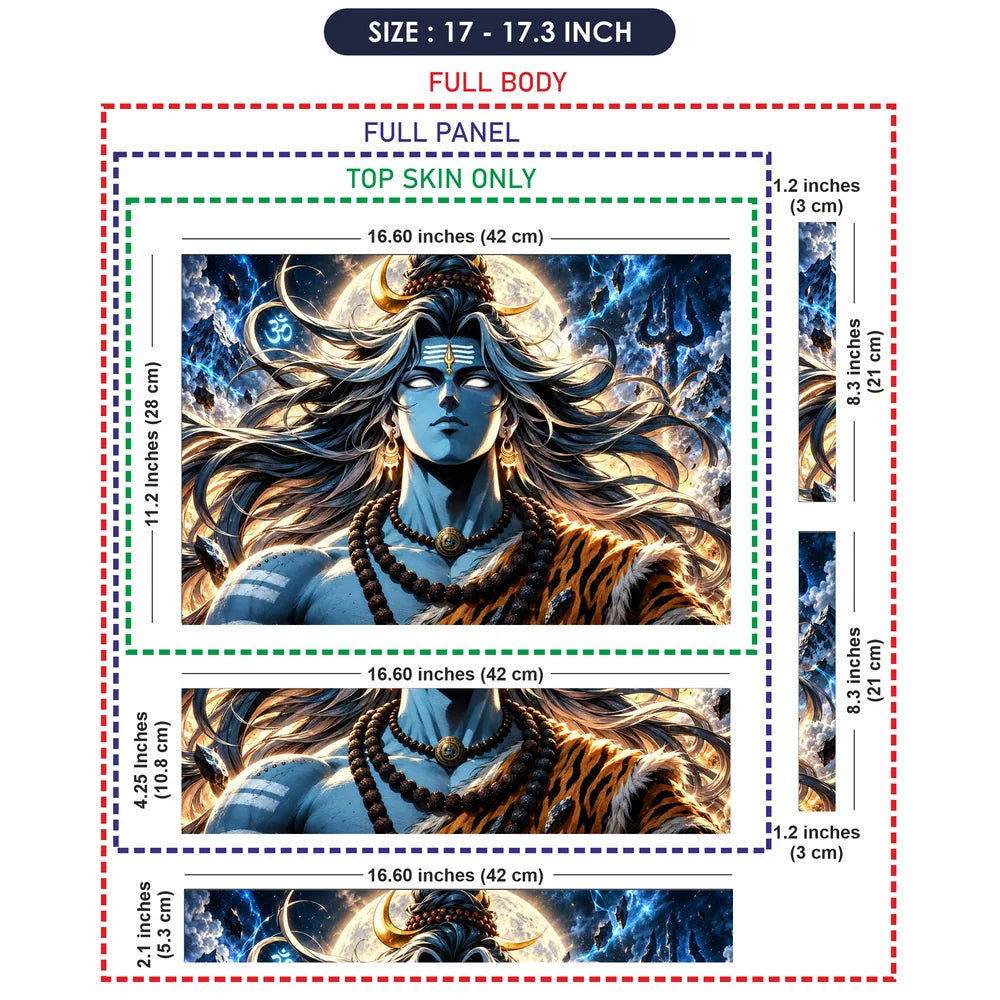 Celestial Shiva Portrait with Cosmic Halo Laptop Skin - View 9