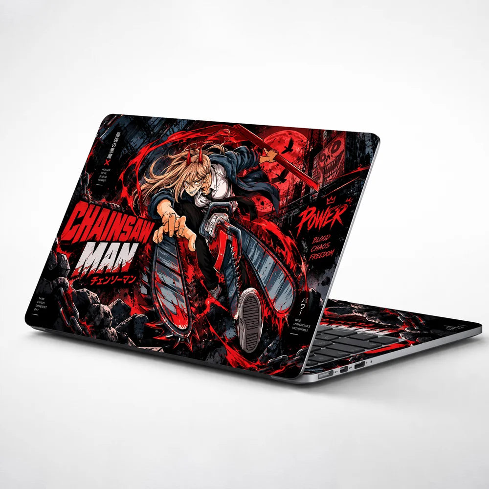 Chainsaw Man Power Blood Devil Laptop Skin - View 1