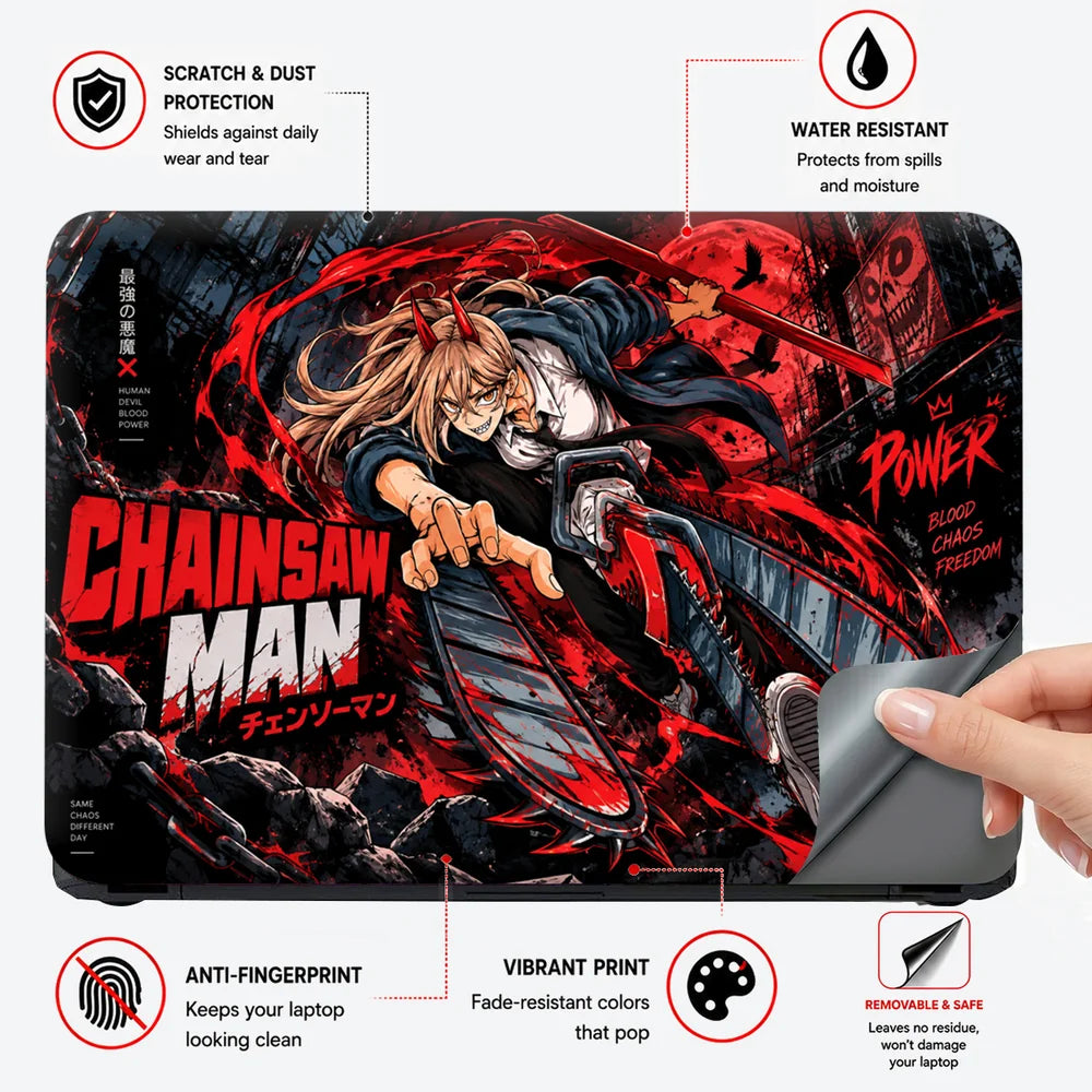 Chainsaw Man Power Blood Devil Laptop Skin - View 4