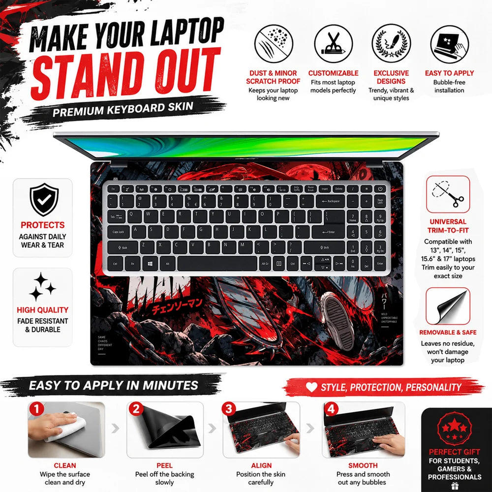 Chainsaw Man Power Blood Devil Laptop Skin - View 5