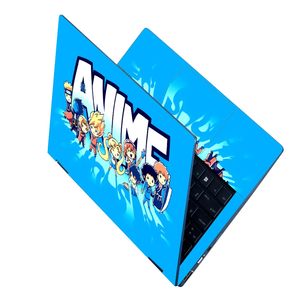 Chibi Anime Heroes Group Poster Laptop Skin - View 2