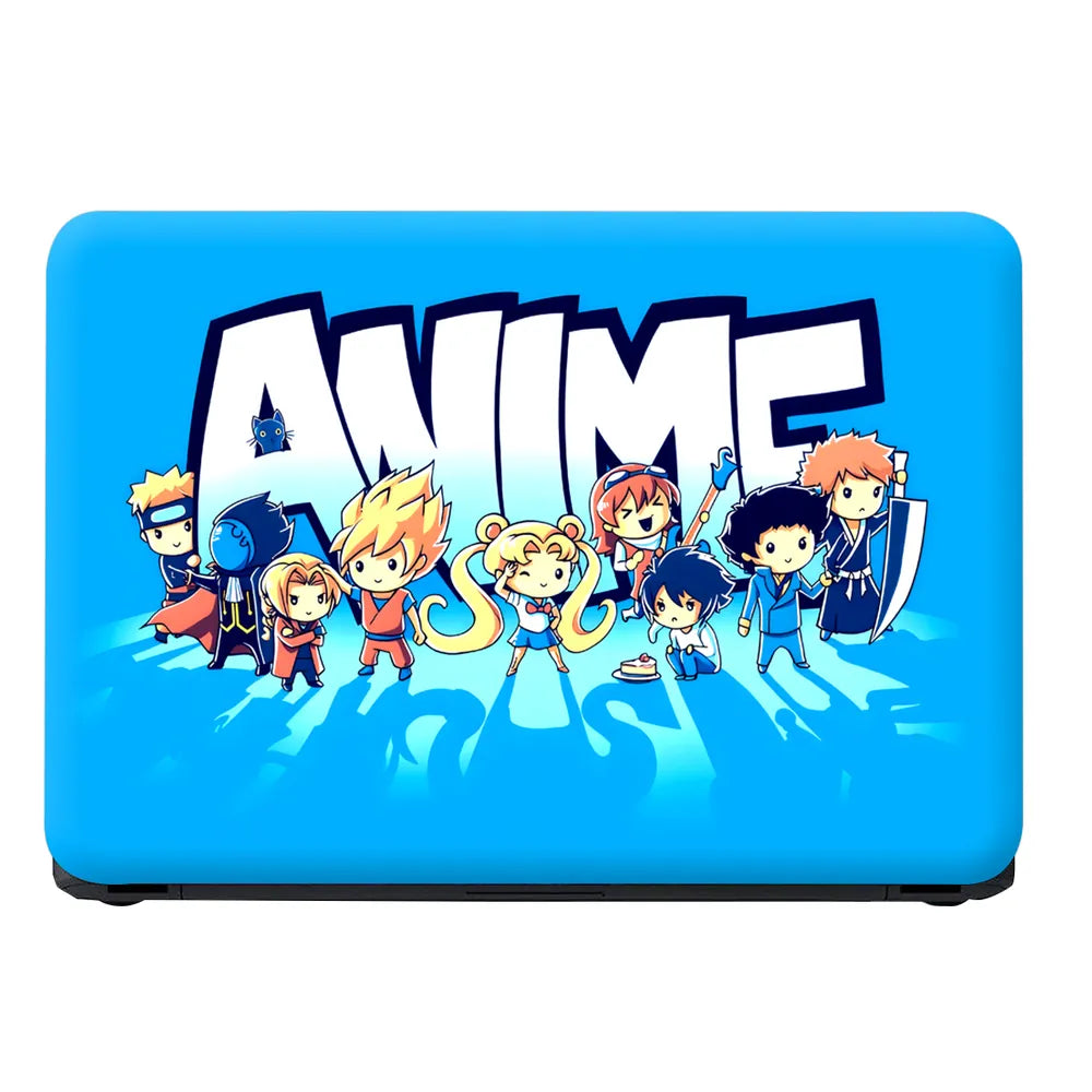 Chibi Anime Heroes Group Poster Laptop Skin - View 4