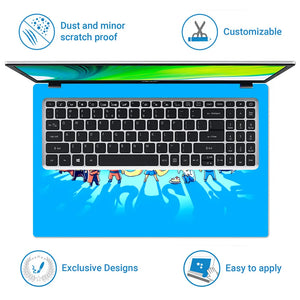 Chibi Anime Heroes Group Poster Laptop Skin - View 5