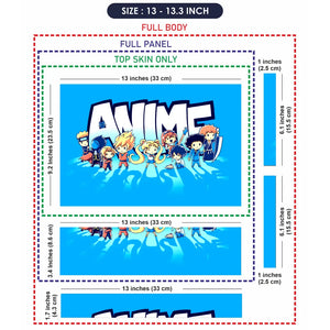 Chibi Anime Heroes Group Poster Laptop Skin - View 6