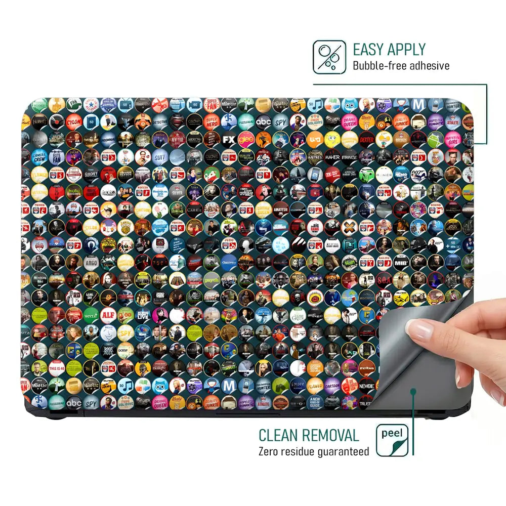 Circle Avengers Sticker Bomb Laptop Skin - View 4