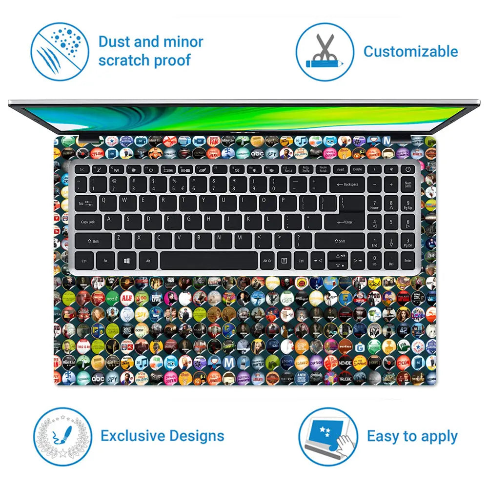 Circle Avengers Sticker Bomb Laptop Skin - View 5
