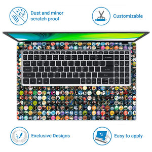 Circle Avengers Sticker Bomb Laptop Skin - View 5