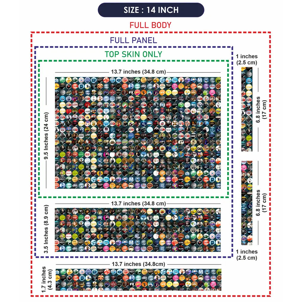 Circle Avengers Sticker Bomb Laptop Skin - View 7