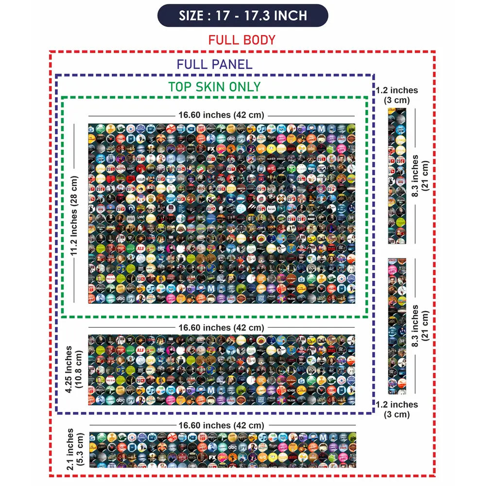 Circle Avengers Sticker Bomb Laptop Skin - View 9