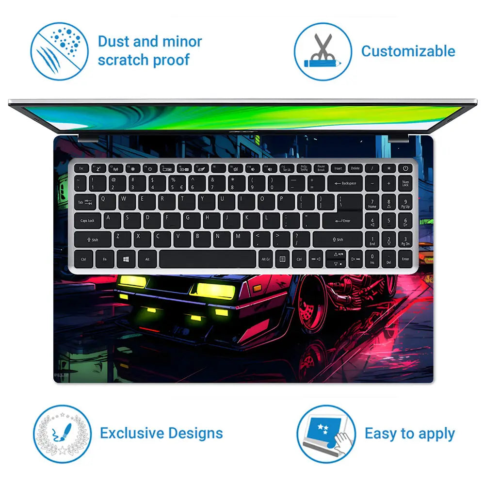 City Car Drift Ride Laptop Skin - View 5