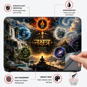 Cosmic Five Elements Mandala Laptop Skin - View 4