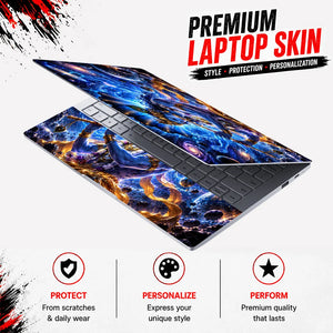 Cosmic Krishna and the Celestial Flute Laptop Skin - View 3