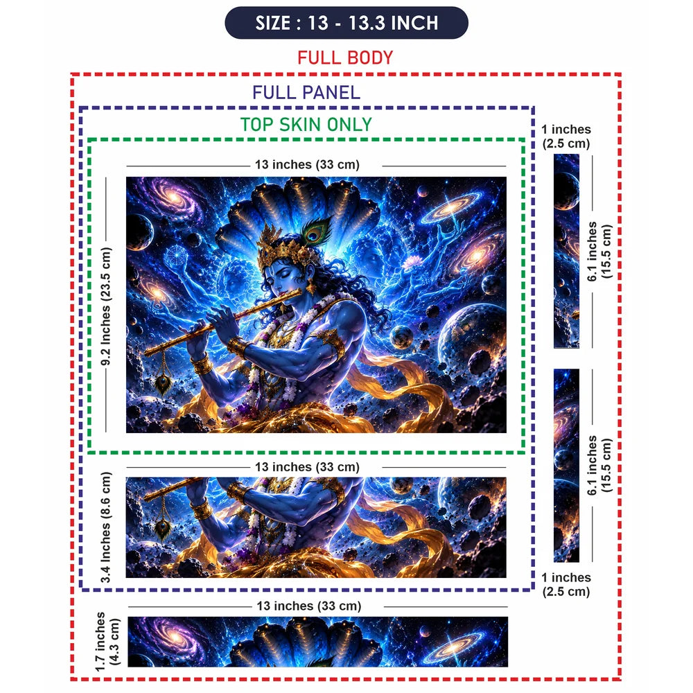 Cosmic Krishna and the Celestial Flute Laptop Skin - View 6