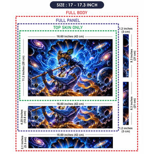 Cosmic Krishna and the Celestial Flute Laptop Skin - View 9