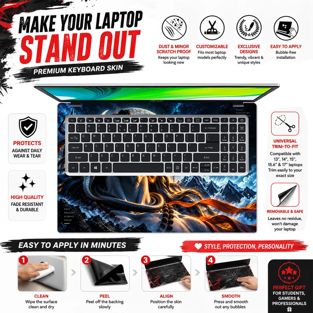 Cosmic Shiva Adiyogi Under the Moon Laptop Skin - View 5