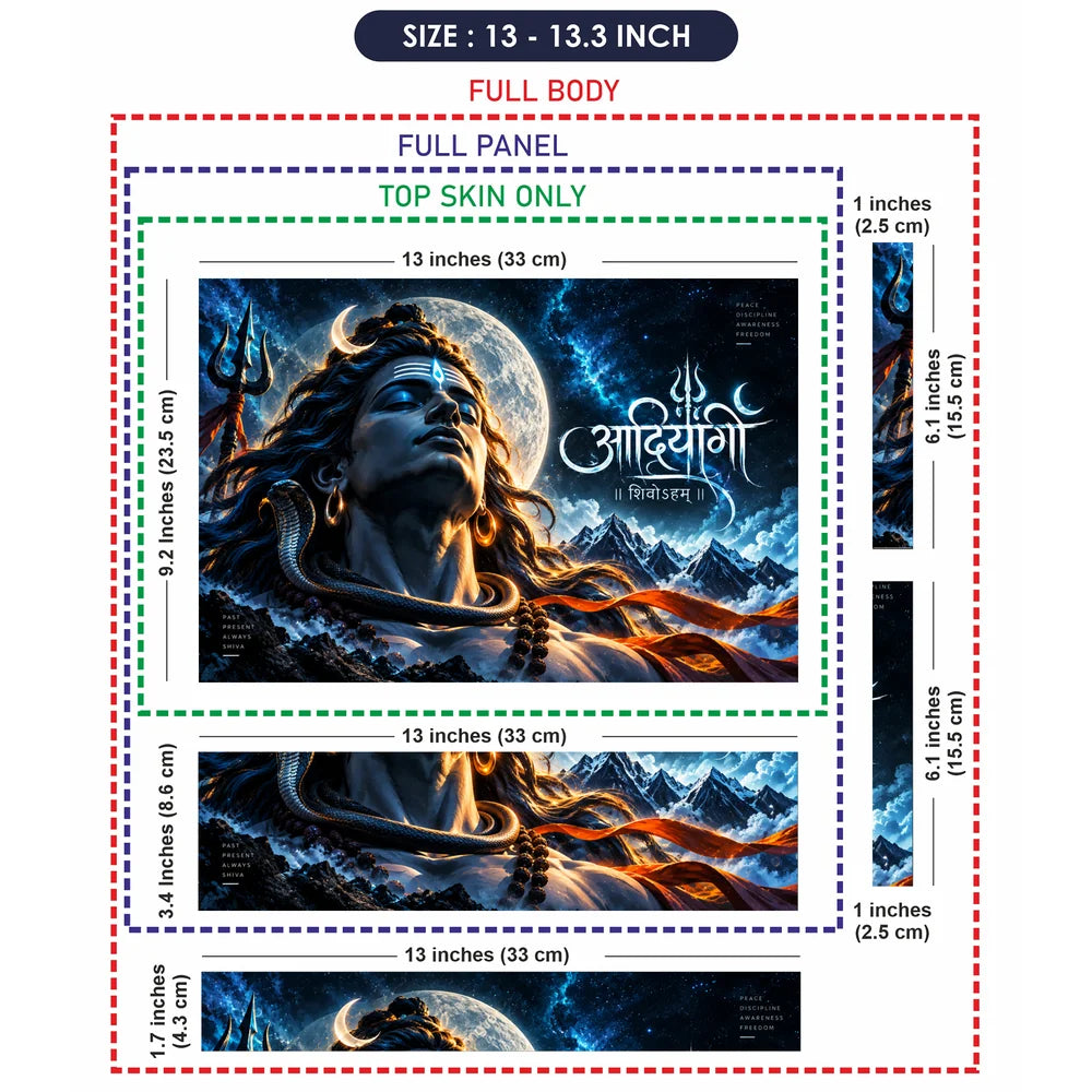 Cosmic Shiva Adiyogi Under the Moon Laptop Skin - View 6