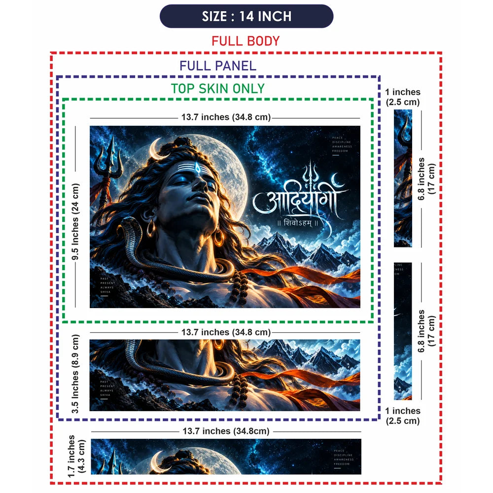 Cosmic Shiva Adiyogi Under the Moon Laptop Skin - View 7