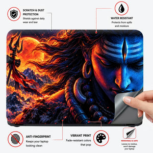 Cosmic Shiva Trident and Firelight Laptop Skin - View 4