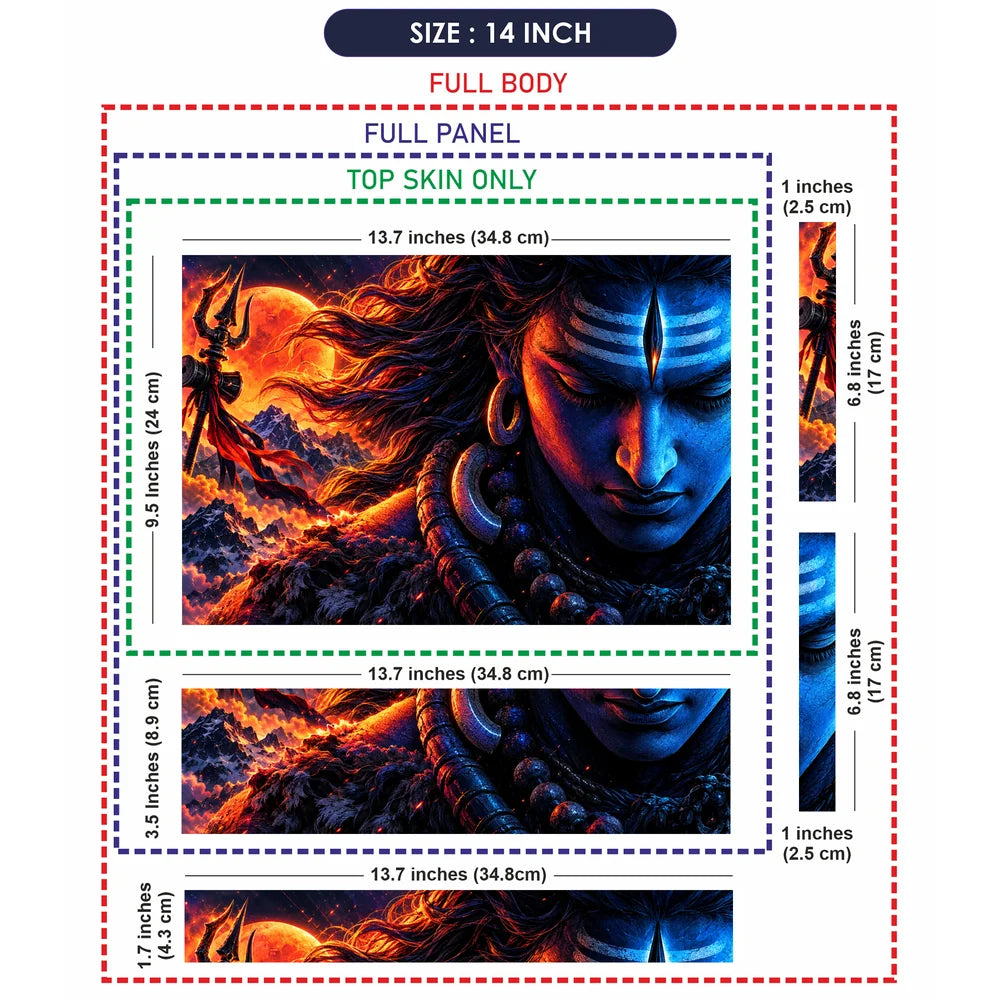 Cosmic Shiva Trident and Firelight Laptop Skin - View 7