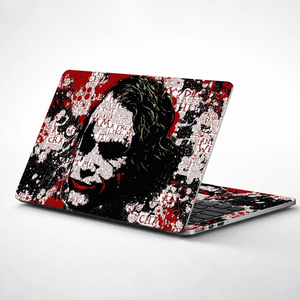 Crazy Joker Red Black Laptop Skin - View 1