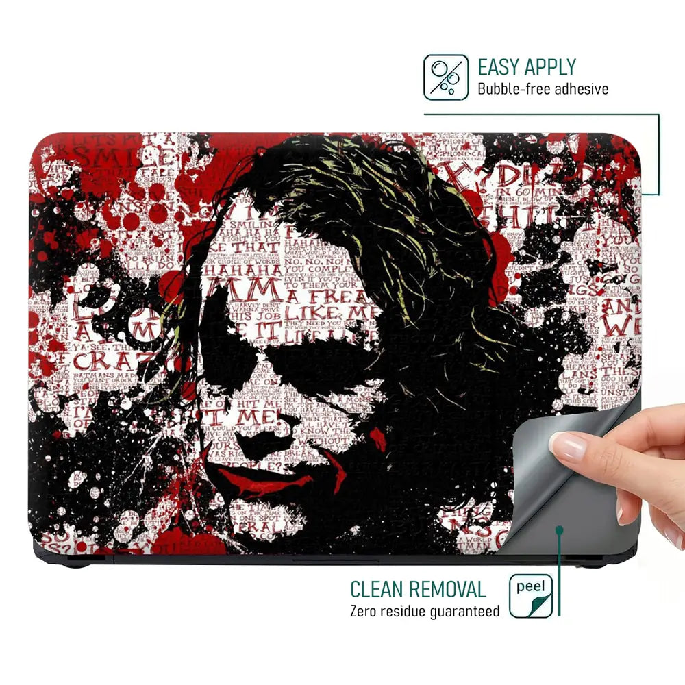 Crazy Joker Red Black Laptop Skin - View 4