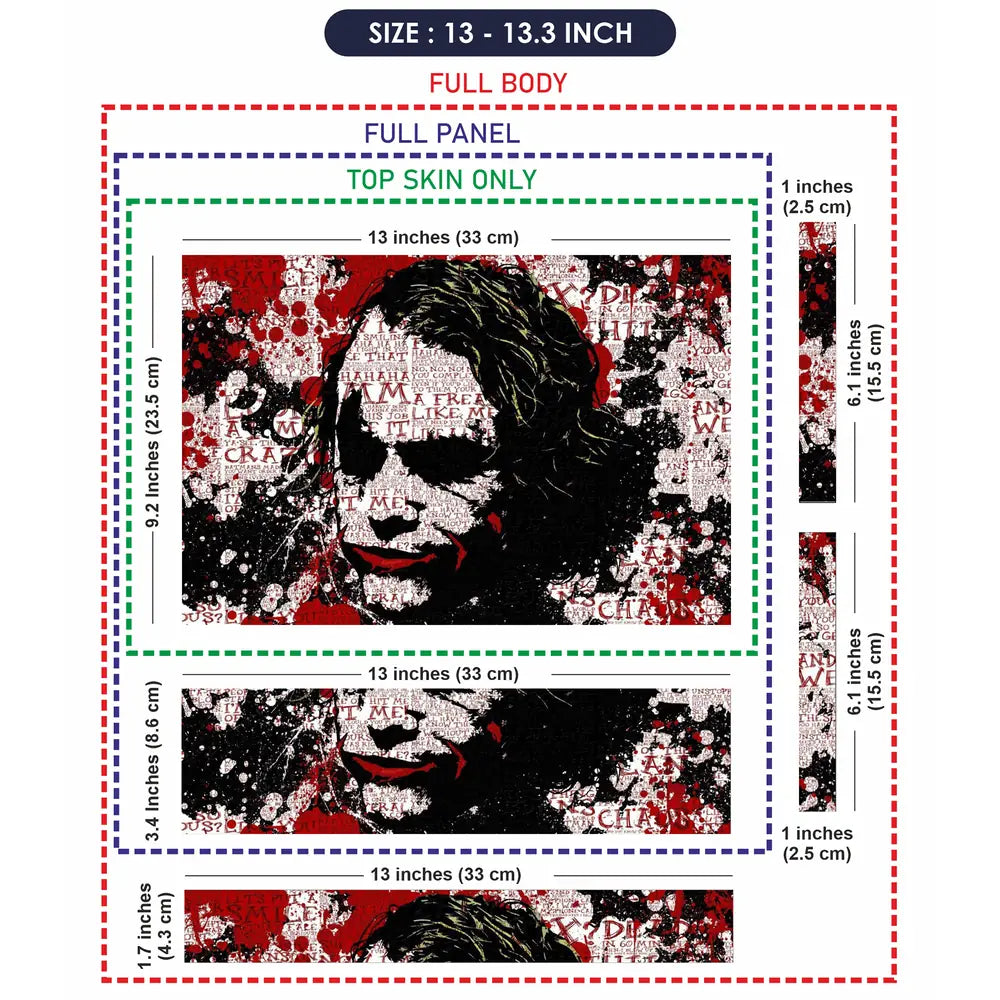 Crazy Joker Red Black Laptop Skin - View 6