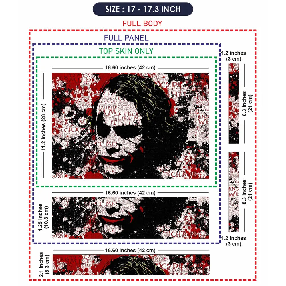 Crazy Joker Red Black Laptop Skin - View 9
