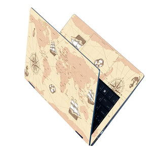 Cream Shaded World Map Laptop Skin - View 2