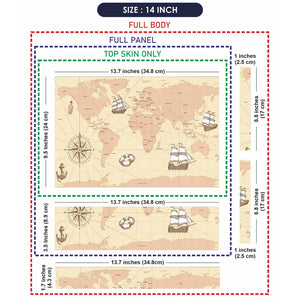 Cream Shaded World Map Laptop Skin - View 7