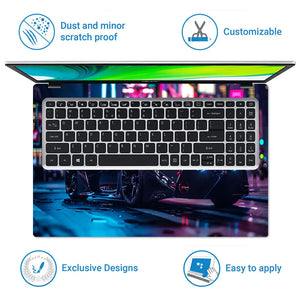 Cyber Sports Car Night Laptop Skin - View 5