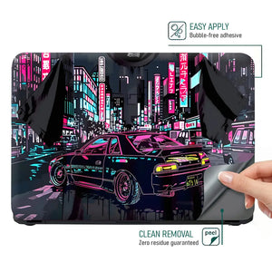 Cyberpunk City Drive Laptop Skin - View 4