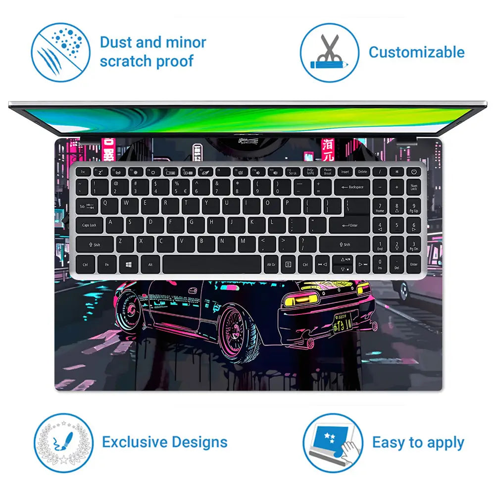 Cyberpunk City Drive Laptop Skin - View 5
