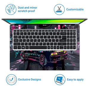Cyberpunk City Drive Laptop Skin - View 5