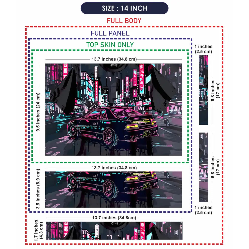 Cyberpunk City Drive Laptop Skin - View 7
