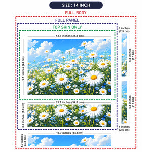 Daisy Field Blue Sky Clouds Laptop Skin - View 7