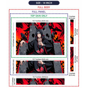 Dark Anime Villain With Crows And Flames Laptop Skin - View 7