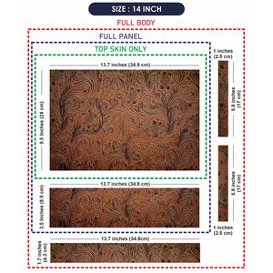 Dark Brown Sunflower Leather - Metallic and Textured Finish Laptop Skin - View 7