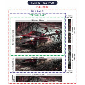 Dark Fantasy Car Chase In Forest Laptop Skin - View 6