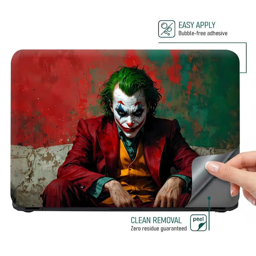 Dark Pop Culture Clown Portrait Laptop Skin - View 4
