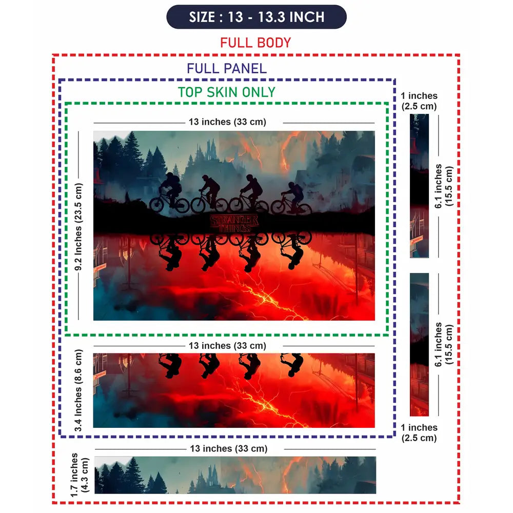 Dark Retro Biking Adventure Reflection Laptop Skin - View 6