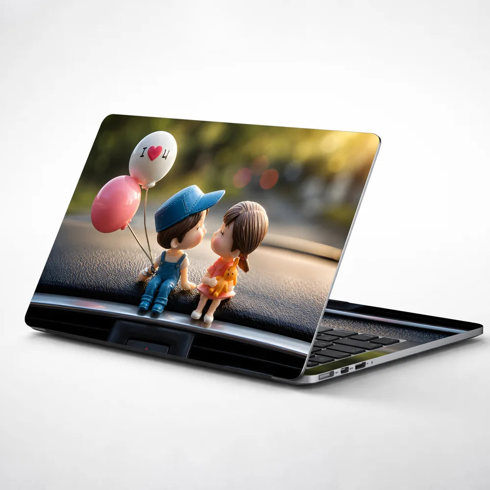 Dashboard Couple I Love You Balloons Laptop Skin - View 1