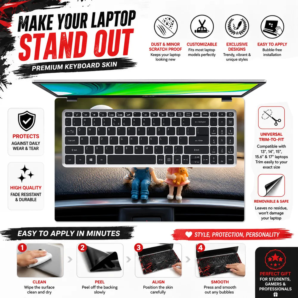 Dashboard Couple I Love You Balloons Laptop Skin - View 5