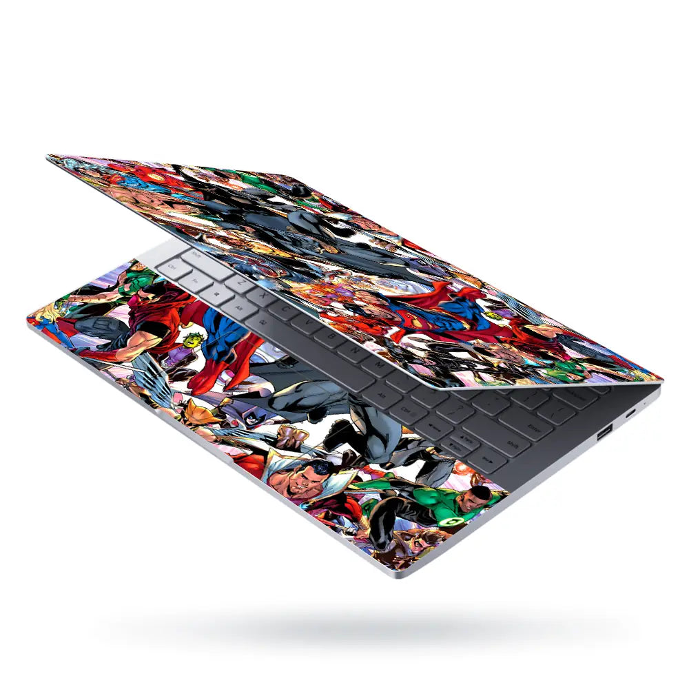 DC Comics Heroes Collage Action Laptop Skin - View 3
