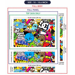 DC Sticker Bomb Laptop Skin - View 8
