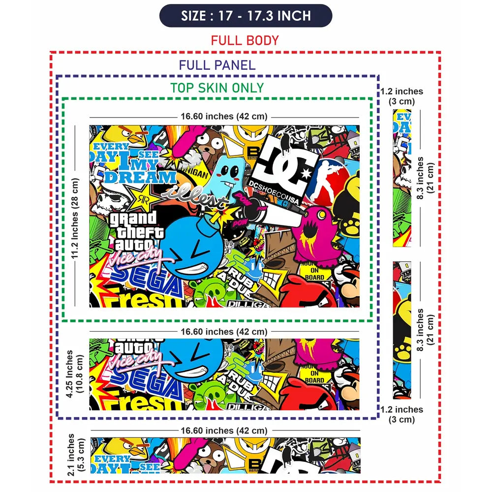 DC Sticker Bomb Laptop Skin - View 9