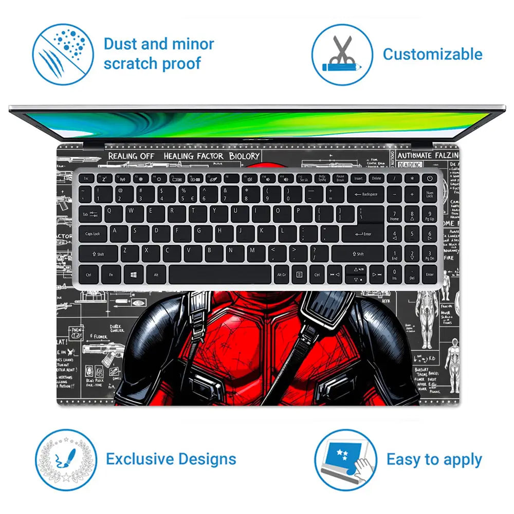 Deadpool Comic Style Laptop Skin - View 5